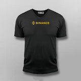 Binance Logo V- Neck  T-Shirt For Men Online India 
