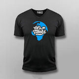 Lets Go Travel The World V-Neck  T-shirt For Men Online