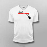 Programmer v neck t-shirt for men online