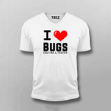 I Love Bugs Coz I'm A Tester V Neck T-Shirt For Men India