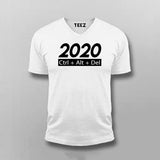 2020 Ctrl +Alt + Del  V Neck T-Shirt For Men India
