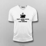 First I Drink Coffee Then Code | Coder's Daily T-Shirt