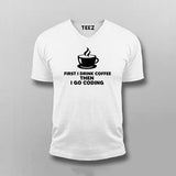 First I drink Coffee, Then I Go Coding T shirt for Men.