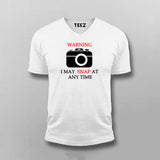 Warning I May Snap  At Any Time V-Neck   T-Shirt For Men