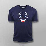 Large-happy-face-vector-clipart V neck T-shirt for men online