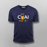 Mari Chai Kaha Hai  V-Neck T-Shirt For Men