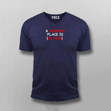  A woman's place is in tech v neck t-shirt for men india 
