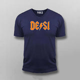 DESI Logo V-Neck T-Shirt For Men