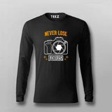 Never Lose Focus Photography Camera Full Sleeve  T-Shirt For Men Online India