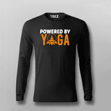 Powered By Yoga Funny Yoga Full Sleeve  T-shirt For Men Online India 