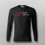 From Closet Import Tshirt Programming Full Sleeve  T-shirt For Men Online India 