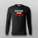 Playing guitar and coding full sleeve t-shirt for men online