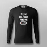 Run Like Your Phone Full Sleeve T-shirt For Men