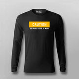 Caution Software Tester  At Work T-Shirt For Men