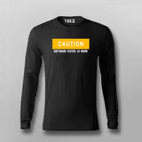 Caution: Tester At Work Men's T-Shirt - Enter If You Dare