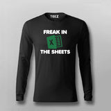 Freak in the Sheets Funny Meme t-shirt for Men.