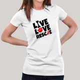 Live Love Rescue T-Shirt For Women
