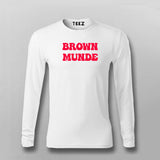 Brown Munde Album Song Full Sleeve  T-Shirt For Men India