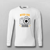 Never Lose Focus Photography Camera Full Sleeve  T-Shirt For Men India
