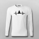 Yoga Heartbeat Cotton Tee for Yoga Enthusiasts