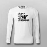 Eat Sleep Leet Repeat  Full Sleeve T-Shirt For Men India