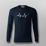 Travel Airplane Love HeartBeat T-shirt For Men India