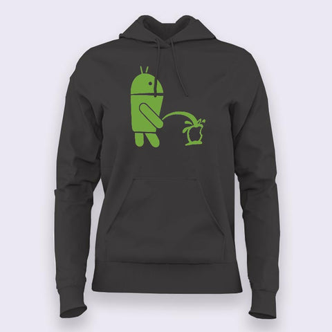 Android Peeing on Apple Hoodies For Women