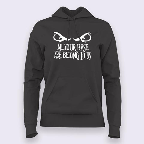 All your base are belong to us Gaming Hoodies For Women Online India