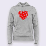 Ripped Heart Hoodies For Women