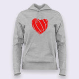 Ripped Heart Hoodies For Women