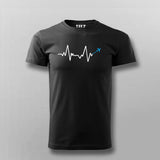 Travel Airplane Love HeartBeat T-shirt For Men India