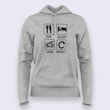 Eat Sleep Game  Hoodies For Women