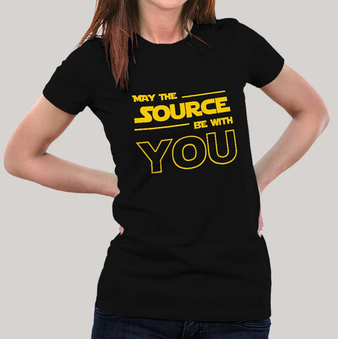 May The Source Be With You! Linux/Starwars Women's T-shirt