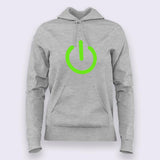 Power Button Hoodies For Women