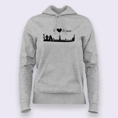 Chennai Skyline - I love Chennai  Hoodies For Women Online India