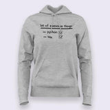 Awesome Things- Python & Me - Programming Hoodie India for Women India