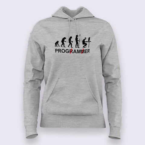 Evolution Of Man Computer Programmer Hoodies For Women Online India