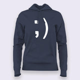 Wink Smiley Emoticon Hoodies For Women Online India