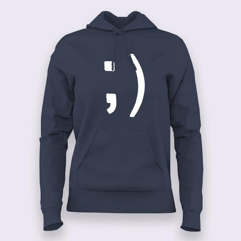 Wink Smiley Emoticon Hoodies For Women Online India