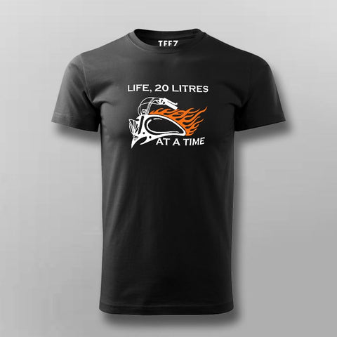 20 Litres At A Time Men's Biker Life T-Shirt Online India