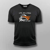 20 Litres At A Time Biker Life V Neck T-Shirt Online