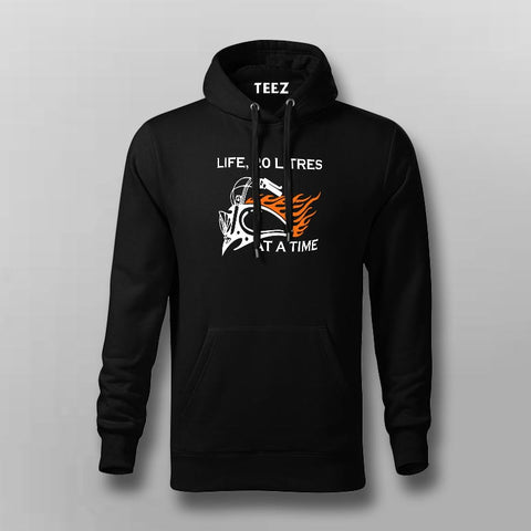 20 Litres At A Time Men's Biker Life Hoodies Online India