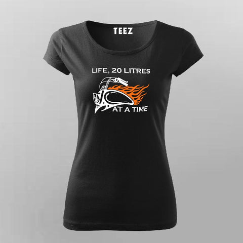 20 Litres At A Time Women's Biker Life T-Shirt Online India