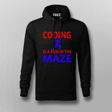 Coding is A Run in The Maze Funny Coding T-Shirt For Men