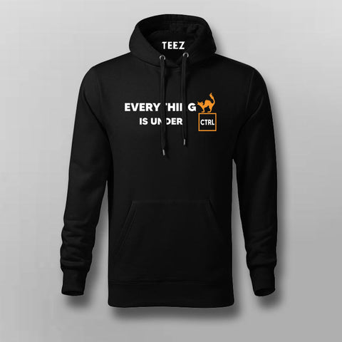 Everything is Under Control funny Cat Hoodie For Men