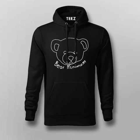 Bear Minimum: Minimalist Design Men's Hoodie