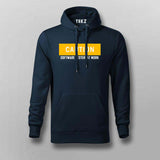 Caution Software Tester  At Work Hoodies For Men