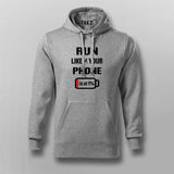 Run Like Your Phone is at 1% Funny Motivational Running Slogan Hoodie for Men