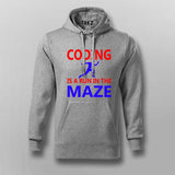 Coding is A Run in The Maze Funny Coding T-Shirt For Men