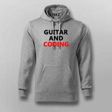 Playing guitar and coding Hoodies For Men